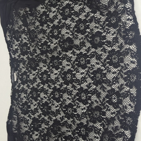 Michele Lynn Crop Black Cardigan Lace Back Drape Front Women's Size Medium - Picture 3 of 6